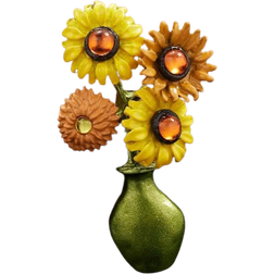 Onbuy Sunflower Vase Brooch - Multicolour