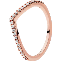 Pandora Sparkling Wishbone Ring - Rose Gold/Transparent
