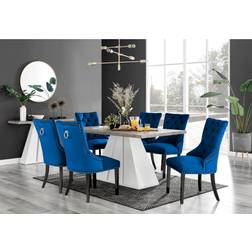 Canora Grey Athena Blue/Gray Dining Set 90x160cm 7pcs