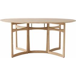 &Tradition Drop Leaf HM6 White Oiled Oak Dining Table 142x163cm