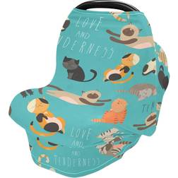 Vnurnrn Cats Funny Stretchy Baby Car Seat Cover