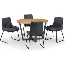 Julian Bowen Brooklyn with Soho Chairs Black/Natural Dining Set 120cm 5pcs