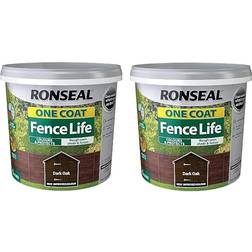 Ronseal One Coat Fence Life (2x5L) Wood Paint Dark Oak