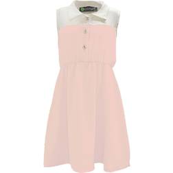 Lotmart Girl's Collared Button Fit & Flare Dress - Pink