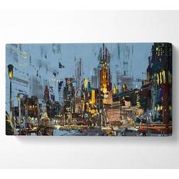 Rosalind Wheeler As The Night Falls In The City Wide Multicolor Wall Decor 203.2x101.6cm