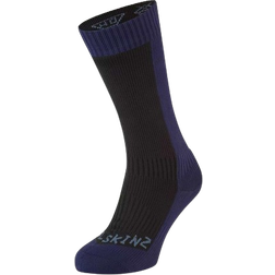Sealskinz Cold Weather Mid Length Socks - Black/Navy Blue