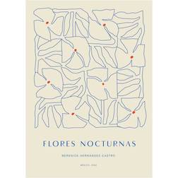 Paper Collective Flores Nocturnas 01 Blue/Grey Poster 50x70cm