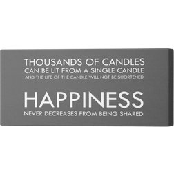 Happy Larry Happiness Never Decreases from Being Shared Grey Wall Decor 101.6x40.6cm