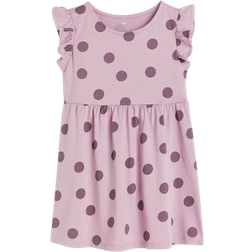 H&M Cotton Jersey Dress - Mauve/Spotted (1022630022)