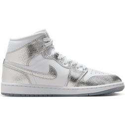 Nike Air Jordan 1 Mid SE W - White/Wolf Grey/Metallic Silver