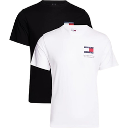Tommy Jeans Flag Slim Fit T-shirts 2-pack - White/Black