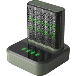 GP Recyko M452 USB Speed Battery Charger with 4 AA Rechargeable Batteries 2600mAh & D451 Charger Dock