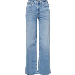 Only Madison Blush Hw Wide Jeans - Blue/Light Blue Denim