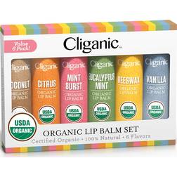 Cliganic Organic Lip Balm Set 6-pack