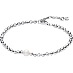 Pandora Treated & Beads Bracelet - Silver/Pearl/Transparent