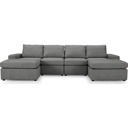 Home Details Matching Chaise Dark Grey Sofa 298cm 4 Seater