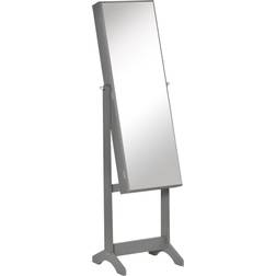 Homcom Cabinet Mirror Lockable Organiser - Grey