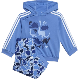 adidas Infant Dino Camo Allover Print French Terry Jogging Suit - Blue Fusion/White