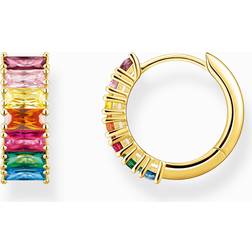 Thomas Sabo Colourful Stones Pavé Hoops - Gold/Multicolour
