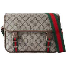 Gucci Supreme Trimmed Monogrammed Messenger Bag - Beige