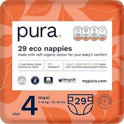 Pura Premium Eco Baby Nappies Size 4 7-18kg 29pcs
