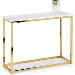 Julian Bowen Scala Gold/White Console Table 35x100cm