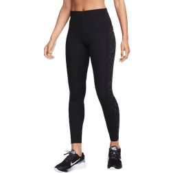 Nike Women's Fast Mid-Rise 7/8 Printed Leggings - Black