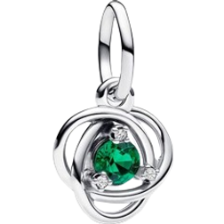 Pandora May Royal Eternity Circle Dangle Charm - Silver/Green/Transparent