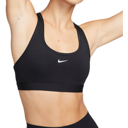 Nike Swoosh Light Support Non-Padded Sports Bra - Black/White