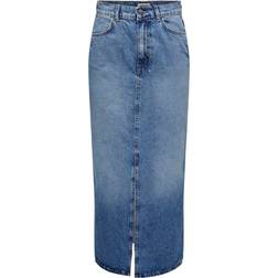 Only Cilla Maxi Denim Skirt - Blue/Medium Blue Denim