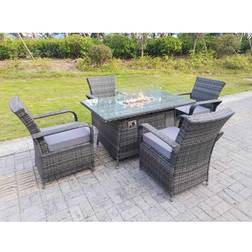 Fimous 4 Seater Patio Dining Set, 1 Table incl. 4 Chairs