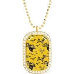 ARIESLEI65 Trex Dinosaur Novelty Personalized Necklace - Gold/Yellow/Transparent