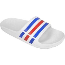 Adidas Duramo Slides - White/Blue/Red