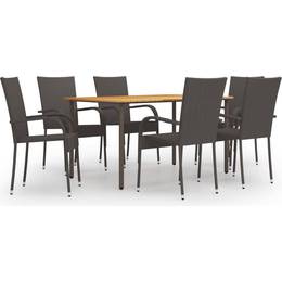 vidaXL 3072494 Dining Group, 1 Table inkcl. 6 Chairs