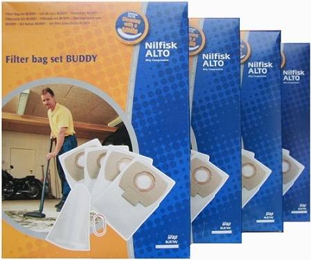 Genuine Nilfisk 4 Pack Dust Bags for Buddy II Vacuum 4 BAGS 81943048 Hoover 