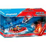 Play Set Playmobil Fire Service with Helicopter & Boat 70335