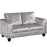 Silver crushed velvet sofa Furniture LPD Furniture Sofa In A Box Velvet Sofa 140cm 2 Seater