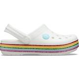 Flip Flops Children's Shoes Crocs Kid's Crocband Rainbow Glitter - White