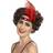 Smiffys Flapper Headband with Feather Red