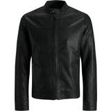 Outerwear Men's Clothing Jack & Jones Classic Faux Leather Jacket - Black/Black