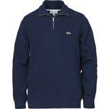 Sweaters Men's Clothing Lacoste Zippered Stand Up Collar Cotton Sweatshirt -Navy Blue