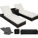 Sun Beds Outdoor Furniture tectake 2 Sunloungers with Protective Cover