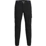 Trousers Children's Clothing Jack & Jones Boy's Paul Flake AKM 715 Cargo Trousers - Black/Black (12151646)