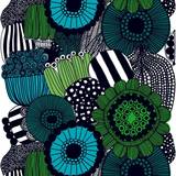 Marimekko Siirtolapuutarha Fabrics White, Green, Black (100x145cm)