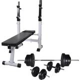 Exercise Bench Set vidaXL Exercise Bench Set with Weight Position Barbell & Dumbbells 60.5kg