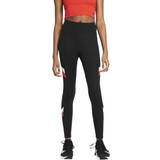 Leggings Nike One Mid-Rise 7/8 Color-Block Stripe Leggings Women - Black/Chile Red
