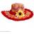 Widmann Ibiza with Plush Trim & Sunflower Red Hippie Hat