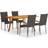 vidaXL 3072127 Dining Set, 1 Table inkcl. 4 Chairs