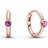 Pandora Solitaire Huggie Hoop Earrings - Rose Gold/Pink