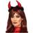 Smiffys Metallic Devil Horn Headband Red & Black